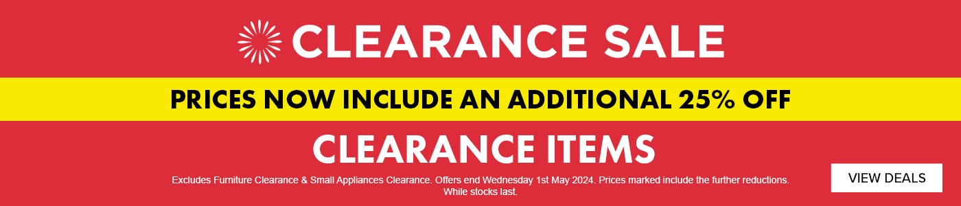Clearance Sale - Prices Now Include An Additional 25% OFF Clearance Items 
