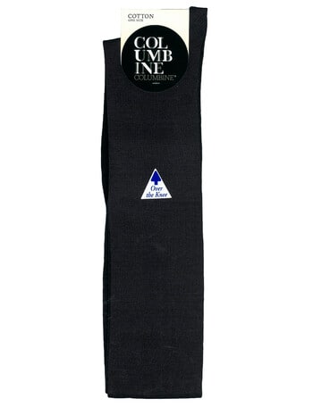 Columbine Cotton Over-The-Knee Sock, Blak product photo