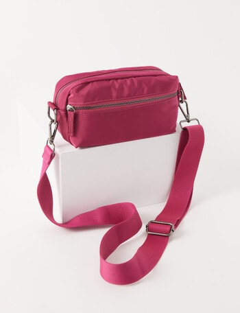 Zest Nylon Crossbody Bag, Berry product photo