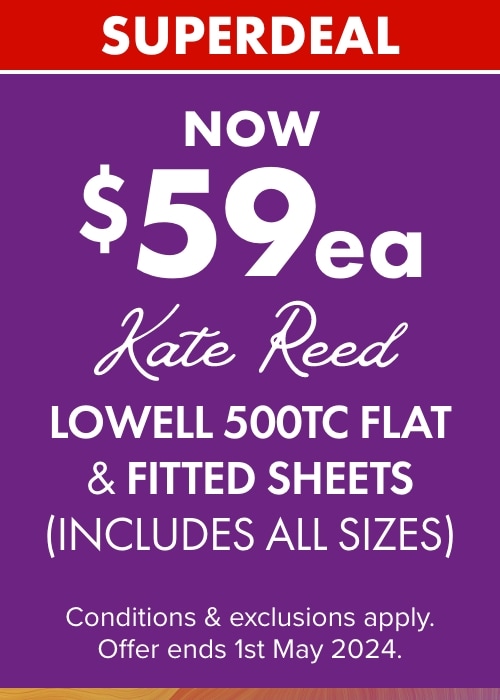 Now $59ea Kate Reed Fitted Sheets