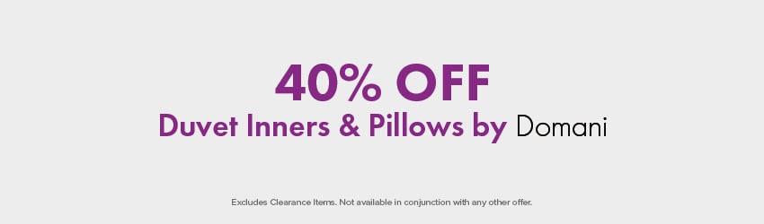 40% OFF Duvet Inners & Pillows by Domani