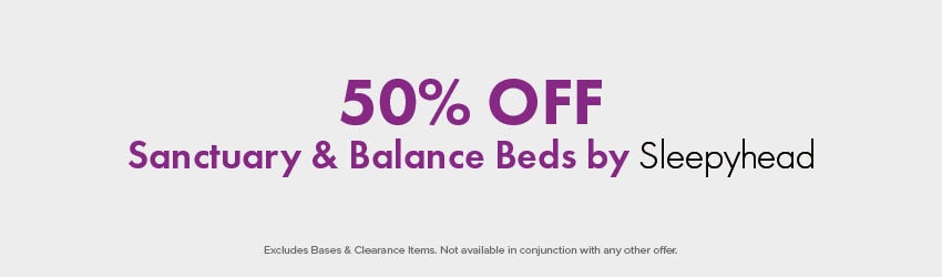 50% OFF Sanctuary & Balance Beds by Sleepyhead