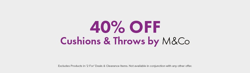40% OFF Cushions & Throws by M&Co