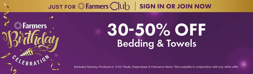 30-50% OFF Bedding & Towels
