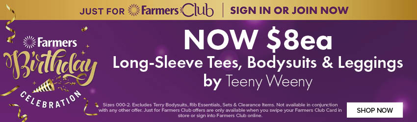 NOW $8ea Long-Sleeve Tees, Bodysuits & Leggings by Teeny Weeny