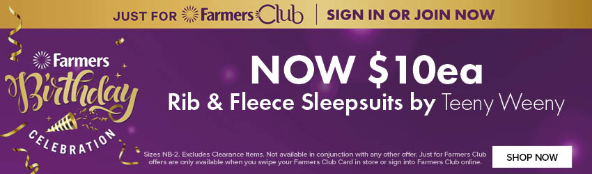  NOW $10ea Rib & Fleece Sleepsuits by Teeny Weeny