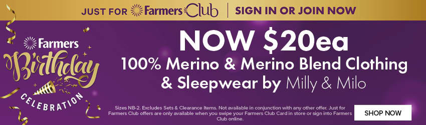 NOW $20ea 100% Merino & Merino Blend Clothing & Sleepwear Milly & Milo