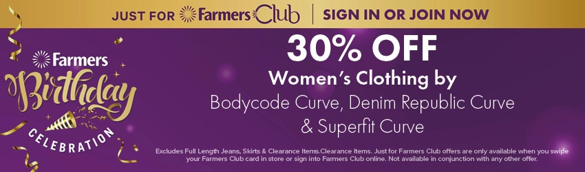 30% OFF Women’s Clothing by Bodycode Curve, Denim Republic Curve & Superfit Curve