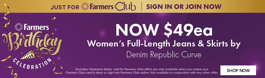 NOW $49ea Women's Full Length Jeans & Skirts by Denim Republic Curve