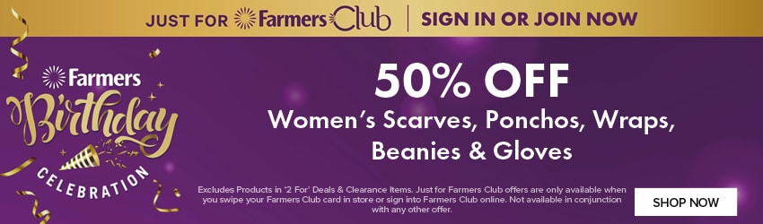 50% Off Women's Scarves, Pochos , Wraps, Beanies & Gloves