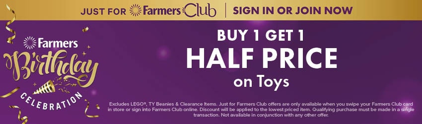 BUY 1 GET 1 HALF PRICE on Toys