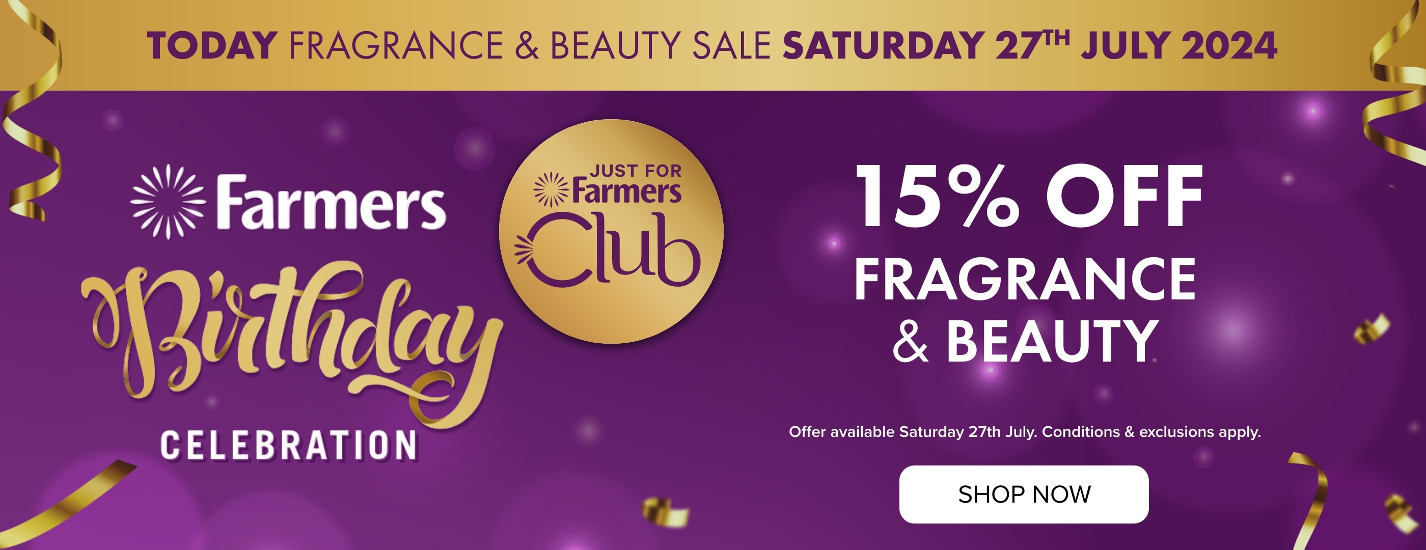 TODAY SALE | SATURDAY 27TH JULY 2024 | 15% OFF Beauty & Fragrance