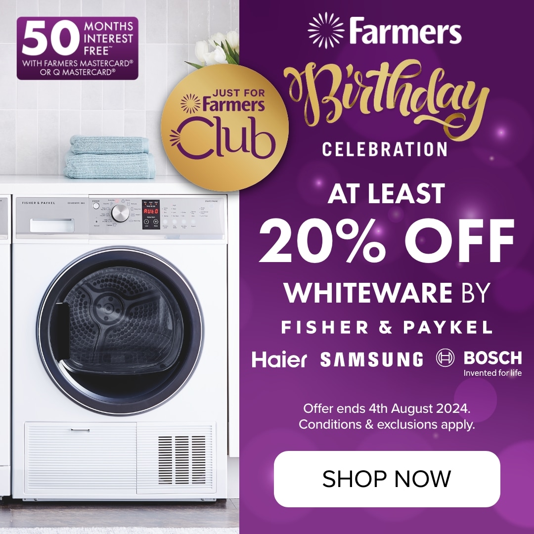 AT LEAST 20% OFF Whiteware by Fisher & Paykel, Samsung, Bosch & Haier