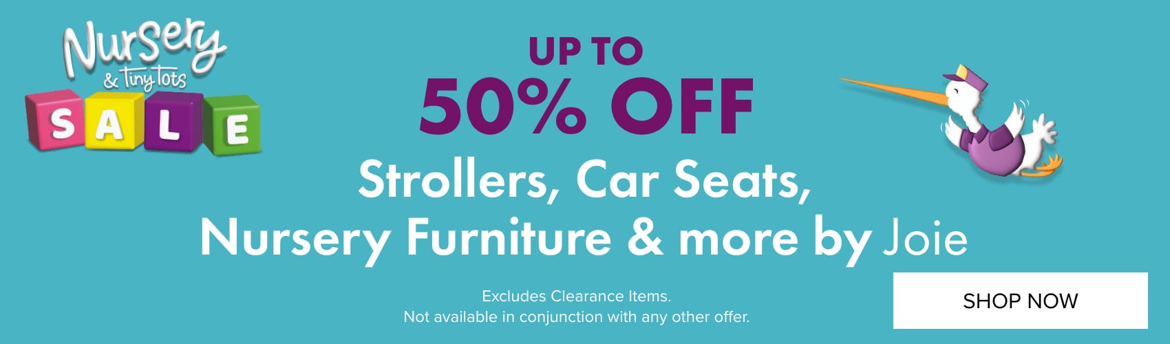 Upto 50% off strollers car seats nursery furniture & more by Joie