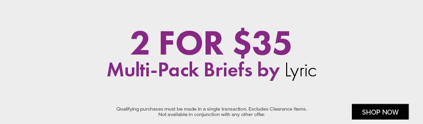 2 for $35 Women’s Multipack Briefs by Lyric