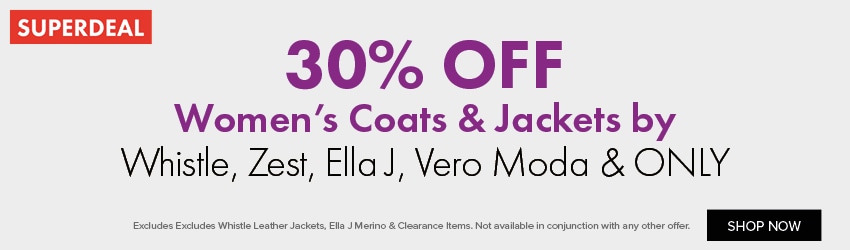 30% OFF Women's Coats & Jackets by Whistle, Zest, Ella J, Vero Moda & ONLY
