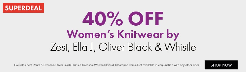 40% OFF Women's Knitwear by Zest, Ella J, Oliver Black, Whistle