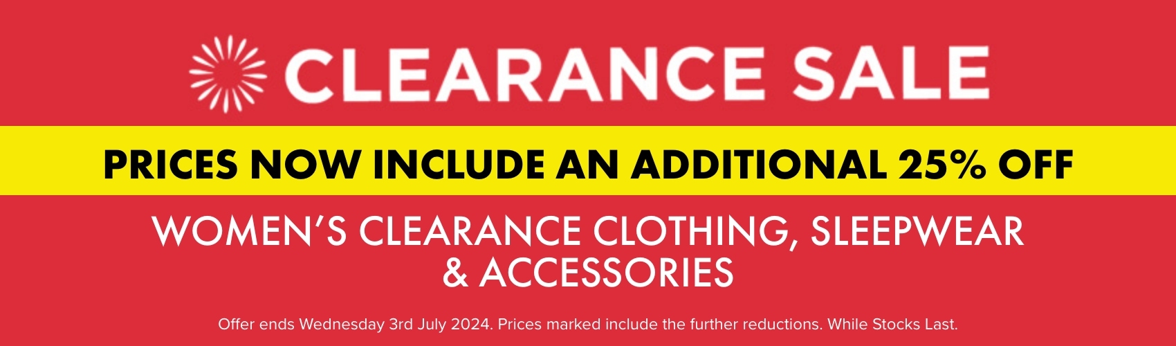 Take a Further 25% OFF Women's Clearance
