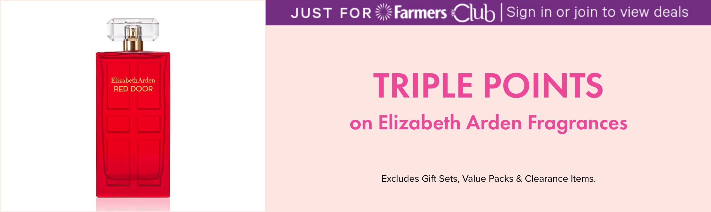TRIPLE POINTS on Elizabeth Arden Fragrance 