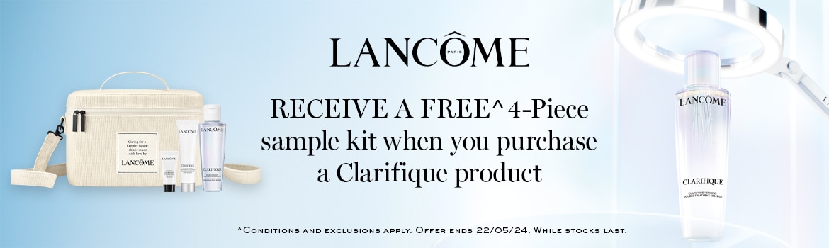 FREE GIFT Lancome sample kit when you purcahase a clarifique product