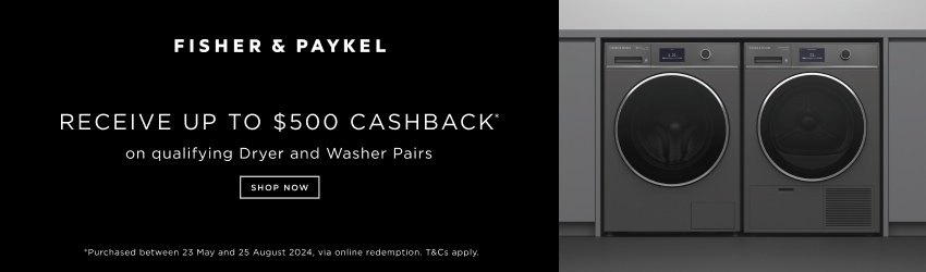 Receive up to $500 CASHBACK* on qualifying Dryer and Washer Pairs