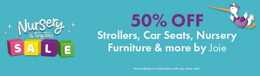 50% OFF Strollers, Car Seats, Nursery Furniture & more by Joie