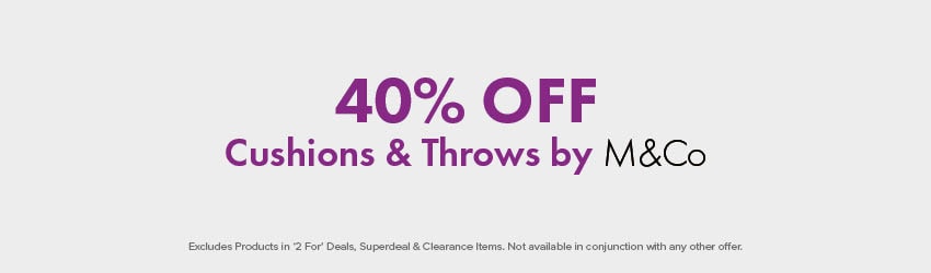 40% OFF Cushions & Throws by M&Co