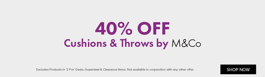 40% OFF Cushions & Throws by M&Co