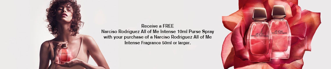 FREE GIFT Narciso Rodriguez For Her Musc Nude EDP Purse Spray 4ml when you purchase a Narciso Rodriguez For her Musc EDP 50ml or larger