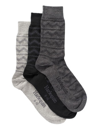 Harlequin Aztec Patterned Sock, 3-Pack product photo