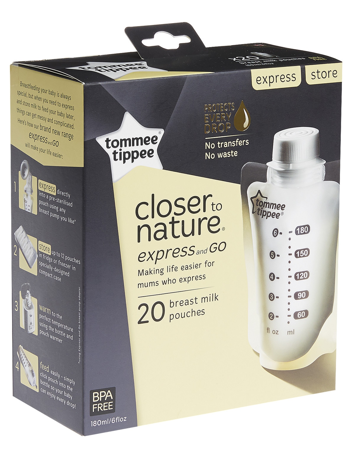 Tommee Tippee Pump and Go Breast Milk Storage Bags, For Storing