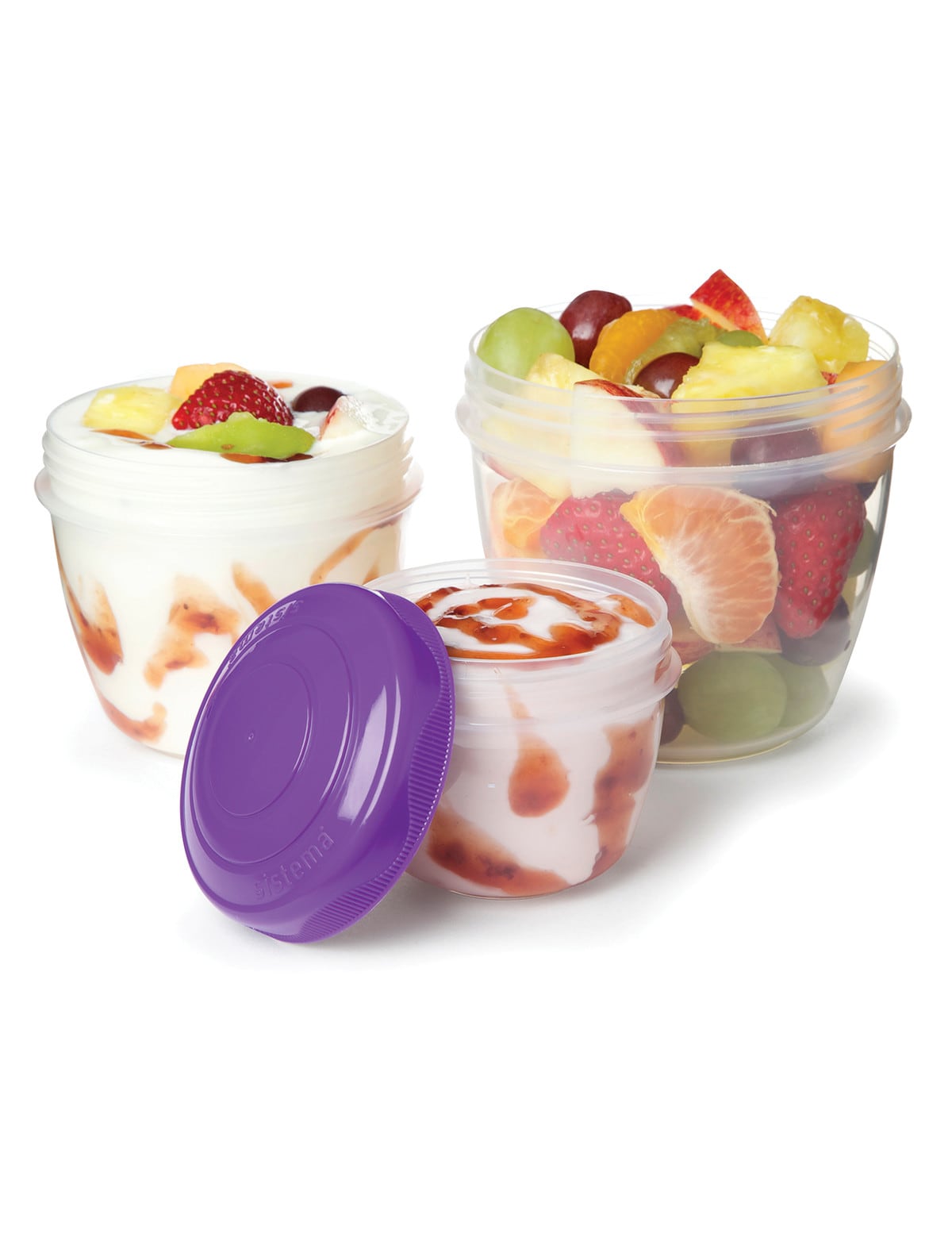 Sistema To Go Snack n Nest, Set-of-3, Assorted Colours - Food Storage