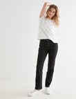 Denim Republic High Rise Straight Leg Jeans, Black product photo View 03 S