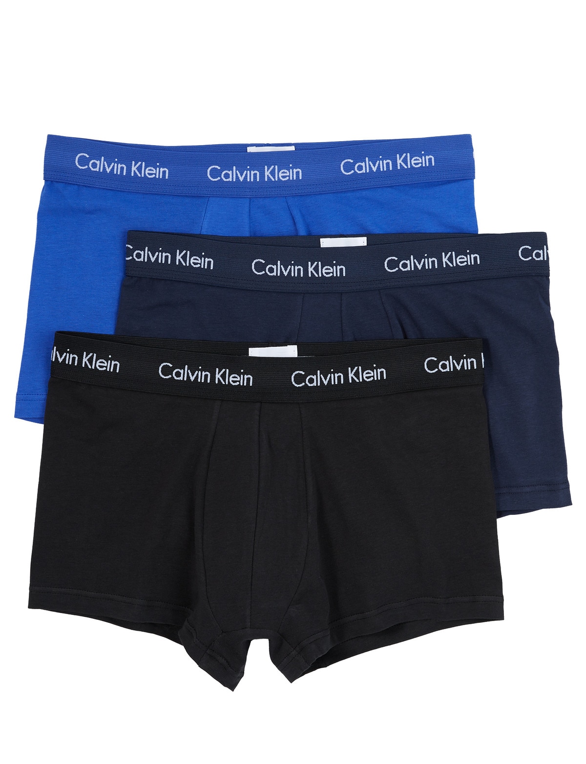 Calvin Klein Low Rise Cotton Stretch Trunks, Pack of 3, Black at