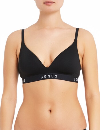 Bonds Women's Invisi Wirefree Bra - Black - Size 10B, BIG W