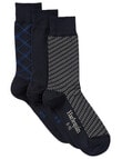 Harlequin Dash Argyle Dress Sock, 3-Pack, Navy product photo