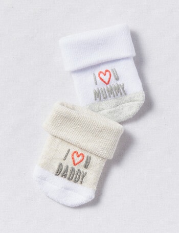 SOXO Infant ballerina socks MOM & DAD I love mom