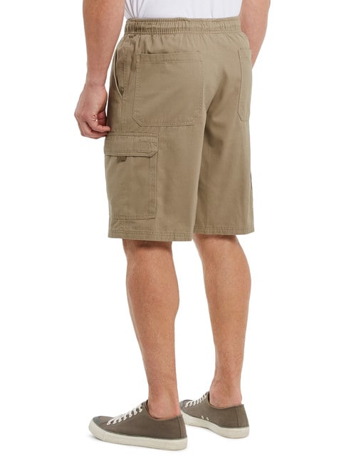 Chisel Elastic Waist Cargo Short, Tan - Shorts