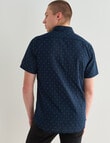 Tarnish Layer Dotted Short Sleeve Shirt, Navy product photo View 02 S