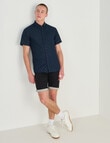 Tarnish Layer Dotted Short Sleeve Shirt, Navy product photo View 03 S