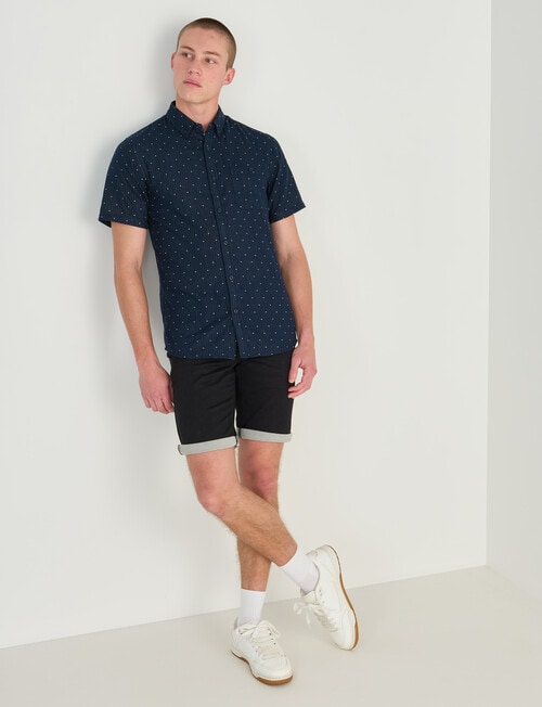 Tarnish Layer Dotted Short Sleeve Shirt, Navy product photo View 03 L