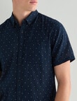 Tarnish Layer Dotted Short Sleeve Shirt, Navy product photo View 04 S