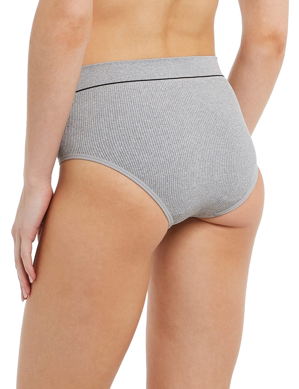 Bonds Retro Rib Hi-Hi Brief, Grey Marle - Briefs