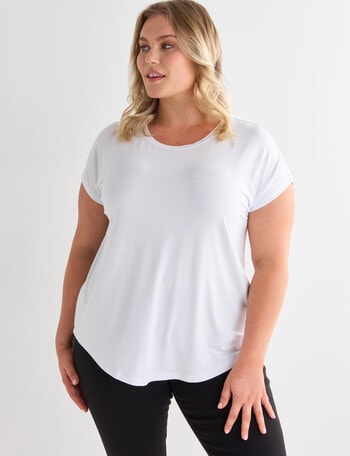 Bodycode Curve Crew Neck Boxy Tee, White product photo