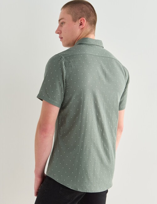 Tarnish Layer Dotted Short Sleeve Shirt, Khaki product photo View 02 L