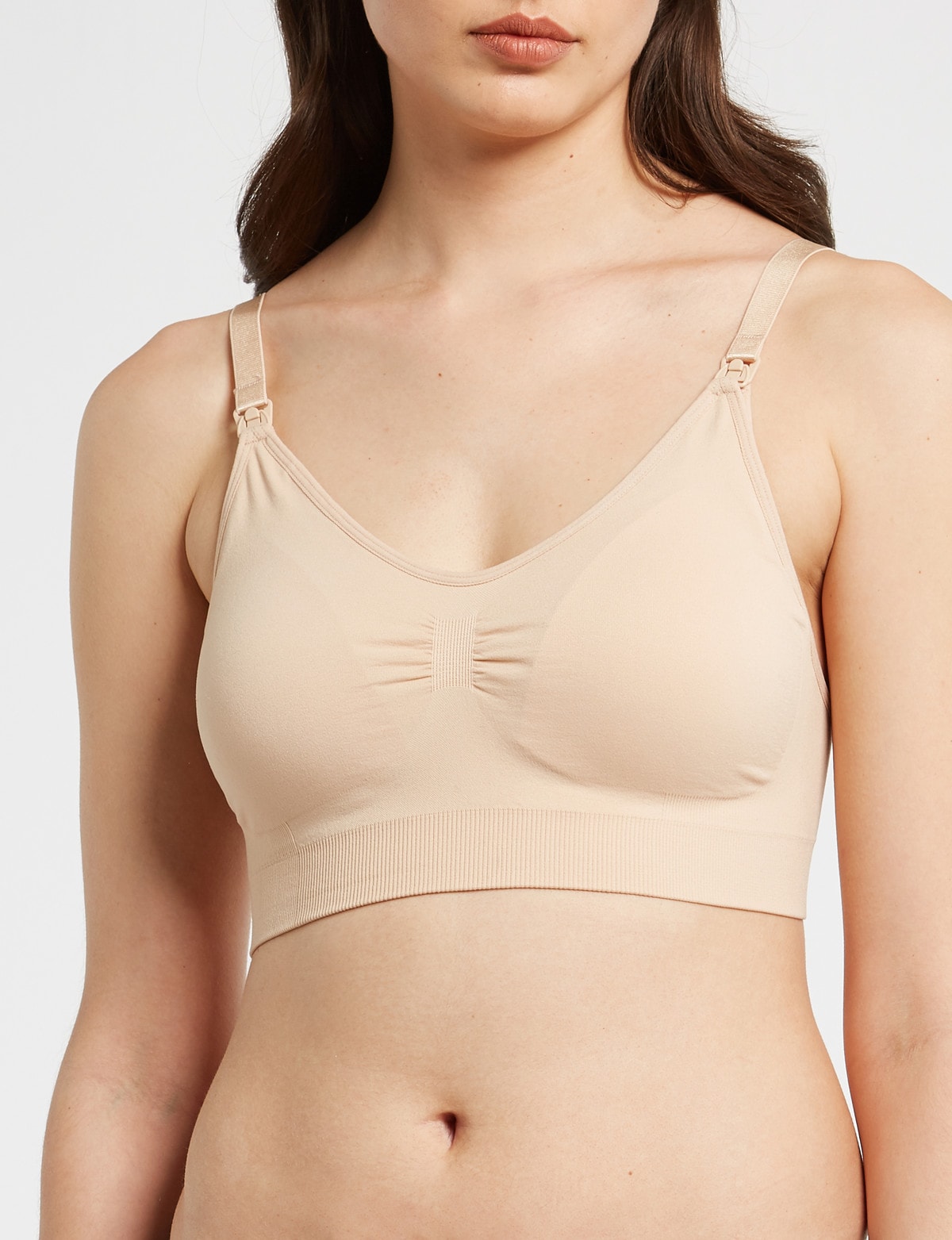 NZSALE  Leading Lady Nora Back Smoothing Wirefree Front Close Bra With  Lace - Whisper Nude