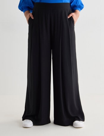 Whistle Regular-Length Wide Leg Pant, Black product photo