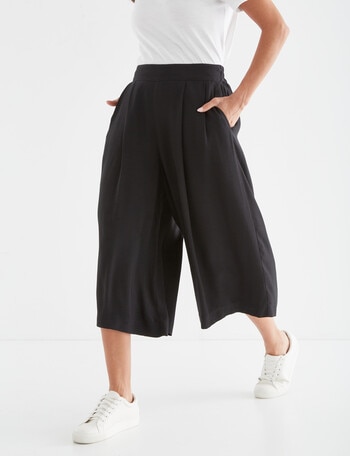 Whistle Viscose Shorter-Length Culotte, Black product photo