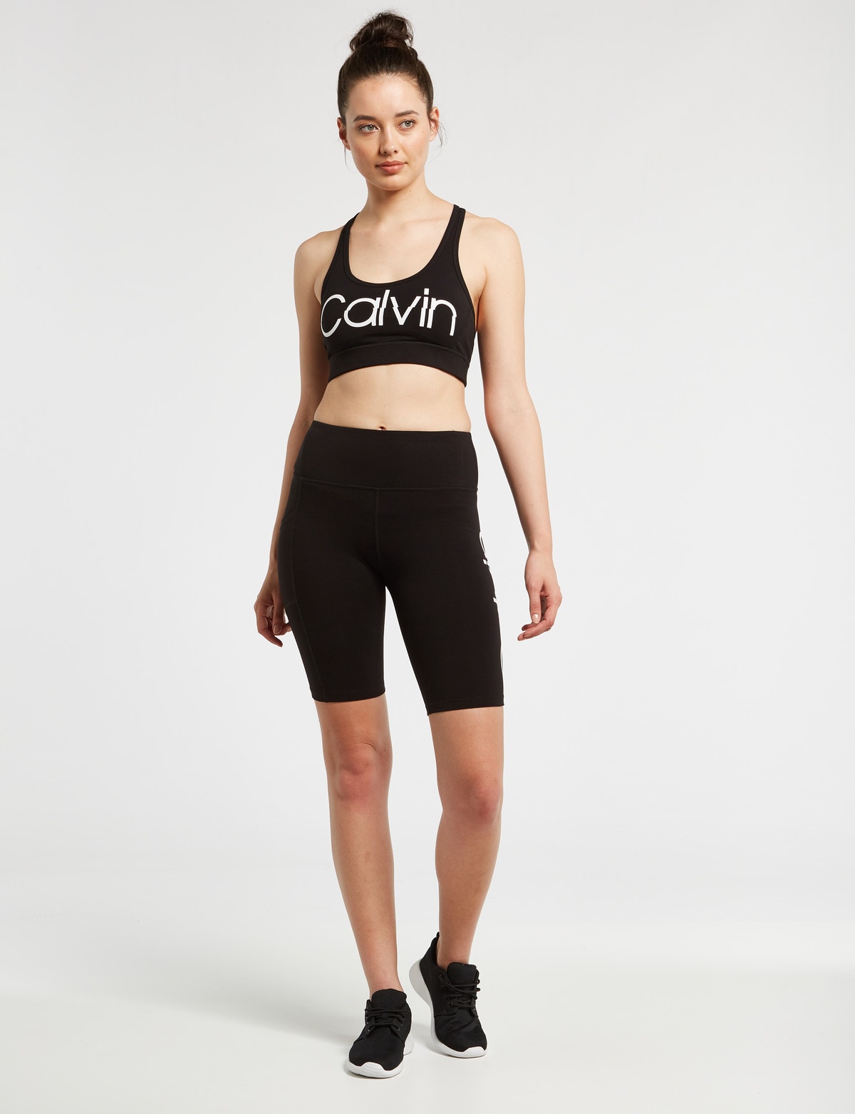 Calvin Klein Performance Women's Logo High-Waist Bike Shorts Black