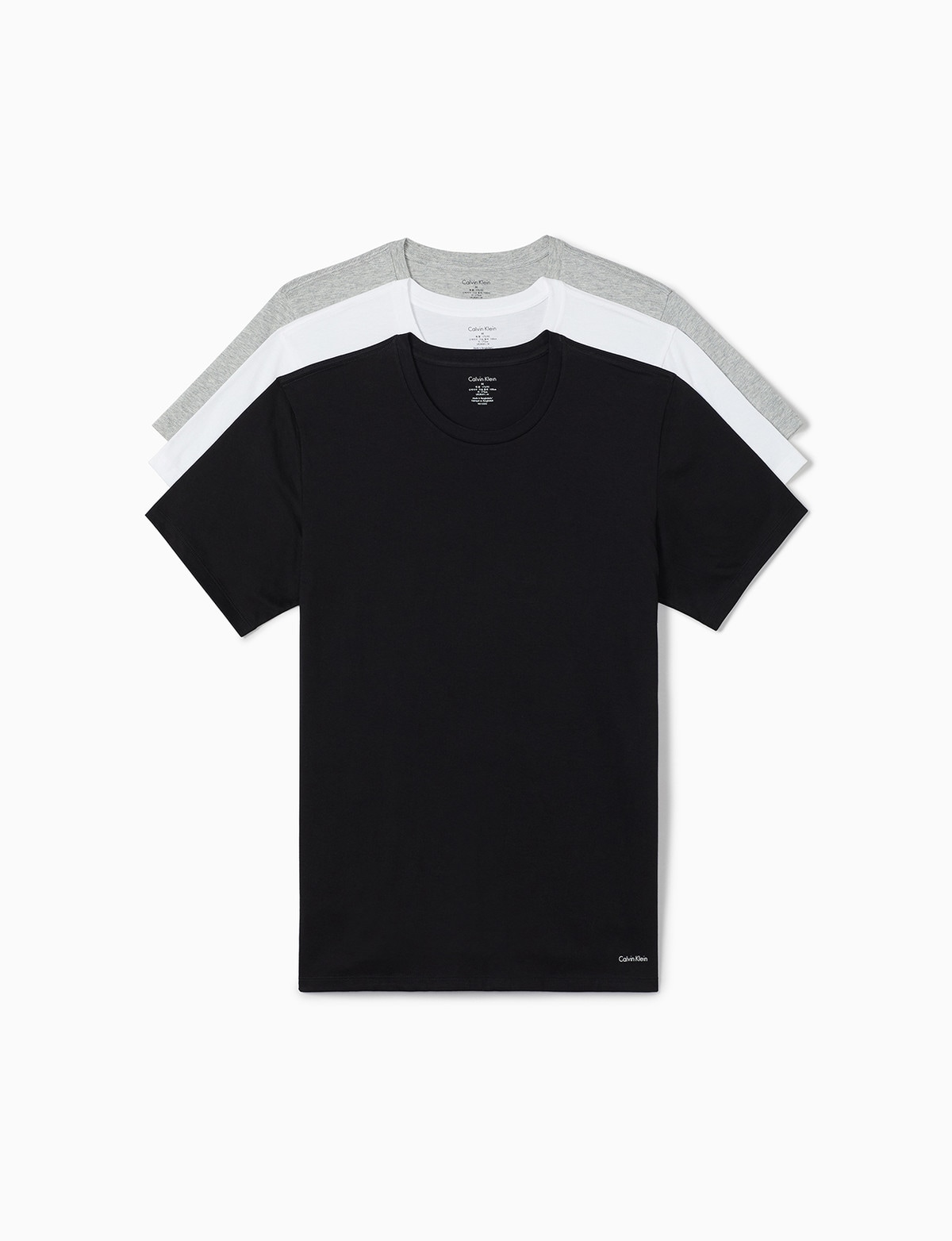 Calvin Klein Cotton Classics T-Shirt, 3-Pack, Black, White & Grey
